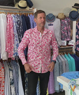 Potent Floral Cotton L/S Shirt - Pink