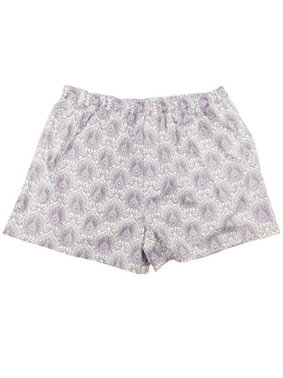 Amethyst Abstract Cotton Boxer Short - Purple/White