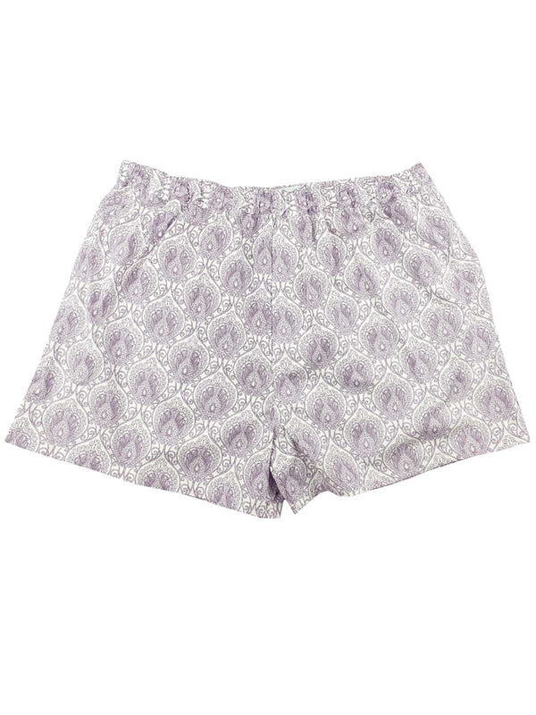 Amethyst Abstract Cotton Boxer Short - Purple/White