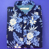 Aruba Floral Cotton L/S Shirt - Blue
