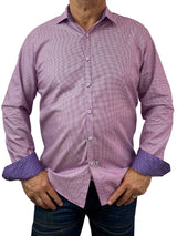 Audi Geometric Cotton L/S Big Mens Shirt - Purple
