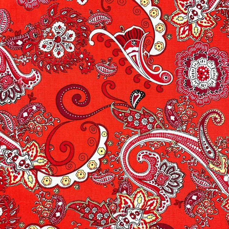 Austin Paisley Cotton Jacket - Red