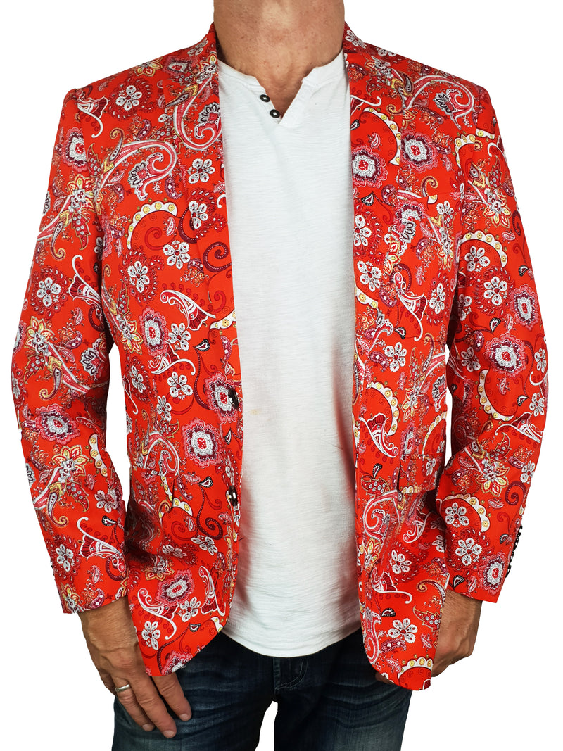 Austin Paisley Cotton Jacket - Red