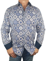 Bazaar Geometric Cotton L/S Shirt - Purple