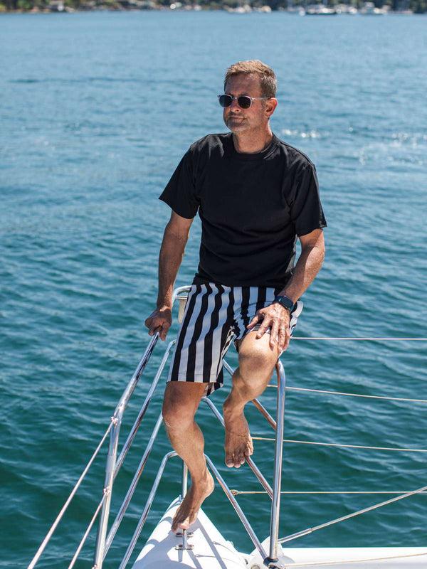 Beetlejuice Stripe Cotton Short - Black/White