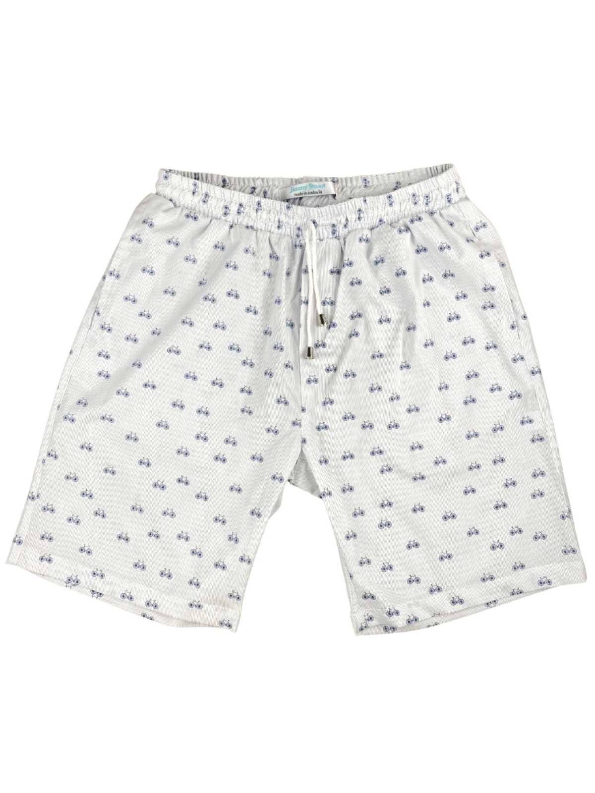 Bicycle Abstract Cotton Short - White