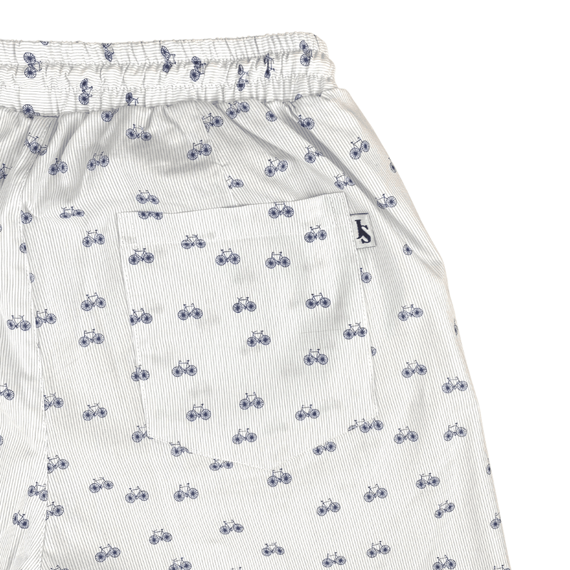 Bicycle Abstract Cotton Short - White