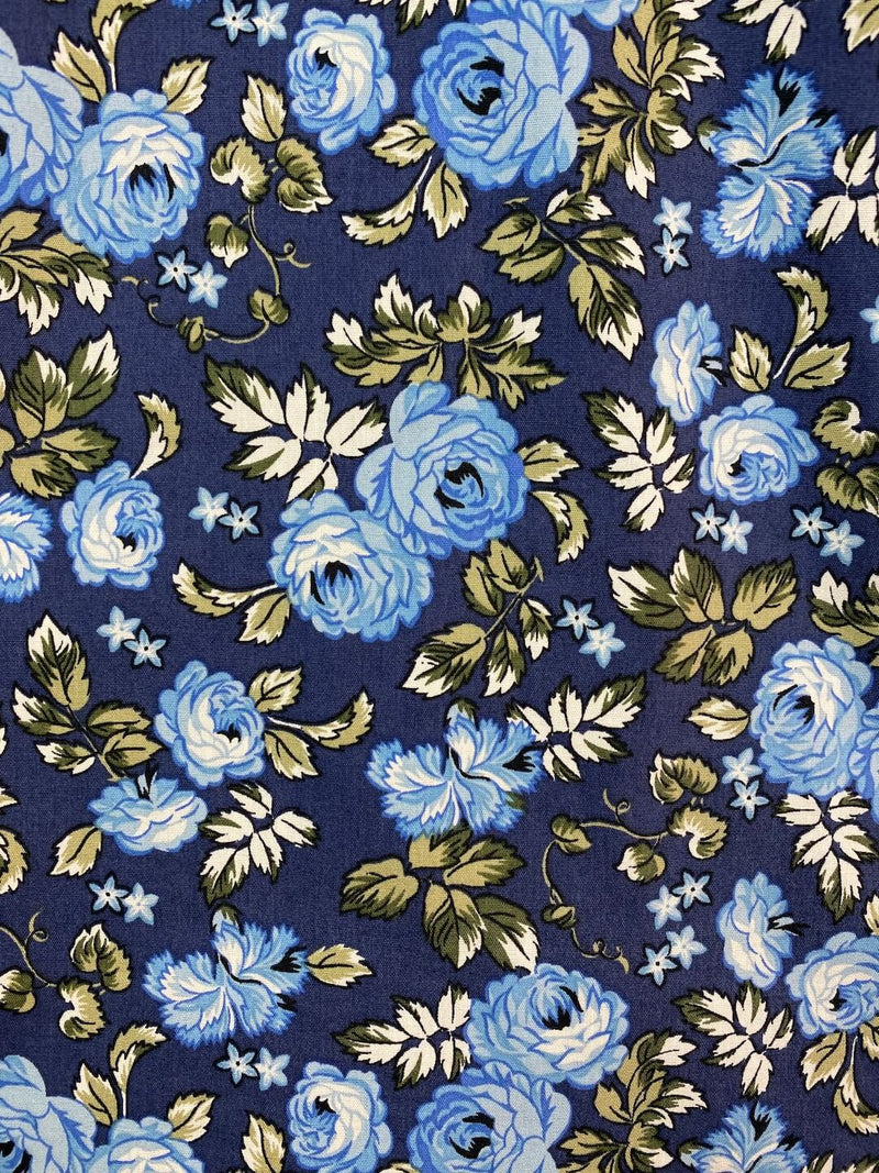 Bloom Floral Cotton L/S Big Mens Shirt - Blue
