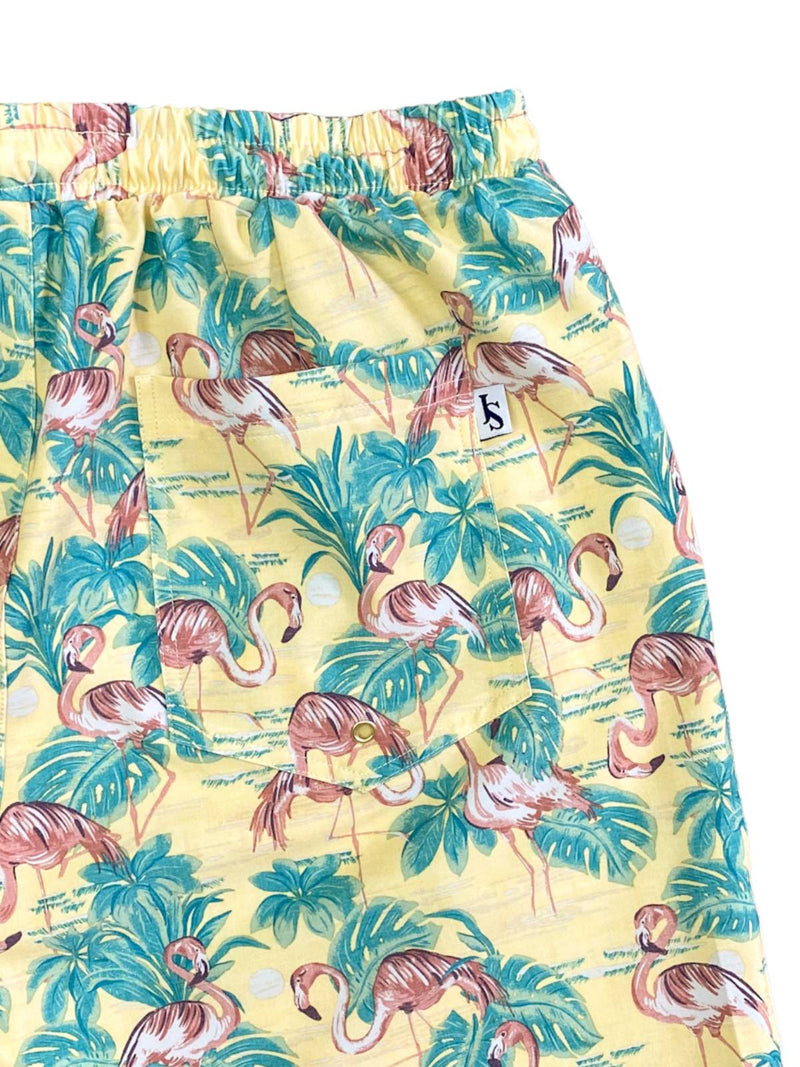 Chick Flamingo Swim Short - Yellow/Pink