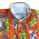 Cockatoo Abstract Cotton S/S Big Mens Shirt - Orange