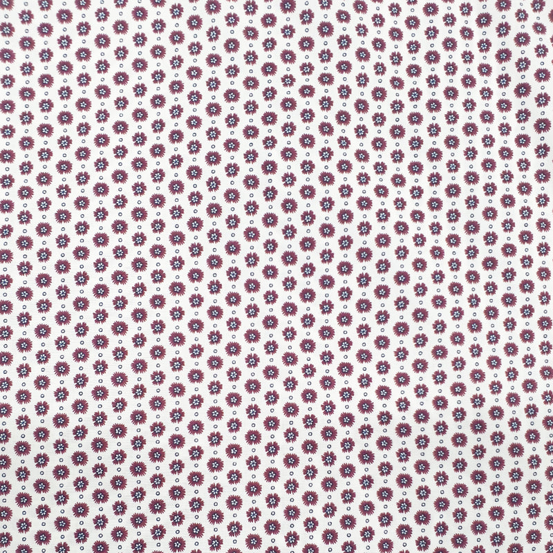 Coral Geometric Cotton L/S Big Mens Shirt - Red/White