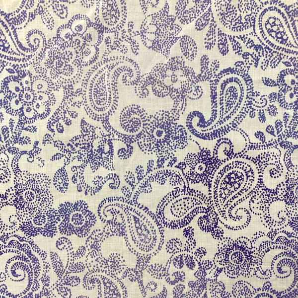 Occo Paisley Cotton Voile S/S Shirt - Blue/Purple