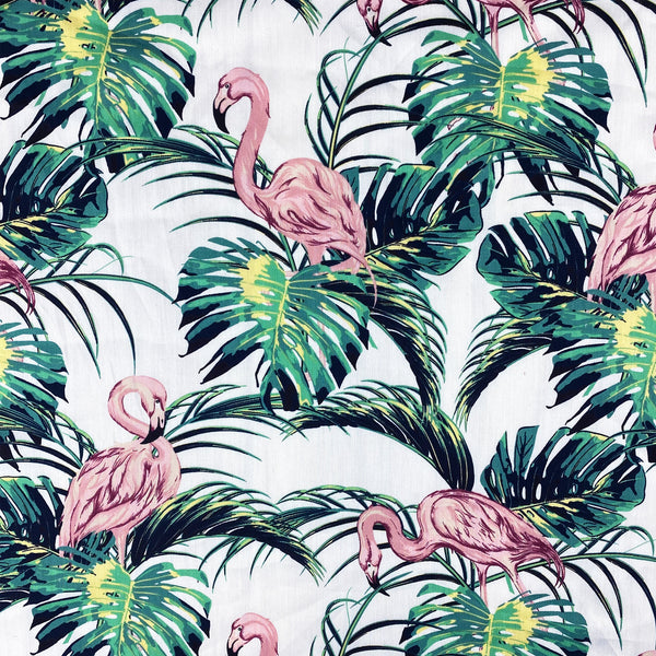 Flamingos Abstract Cotton/Rayon Lounge Pant - Green/Pink