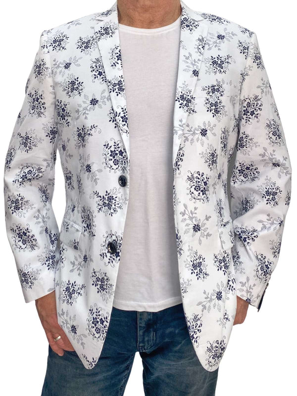 Freeze Floral Jacket - White/Navy
