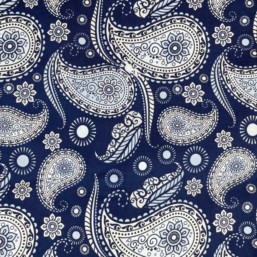 Frey Paisley Cotton L/S Big Mens Shirt - Navy