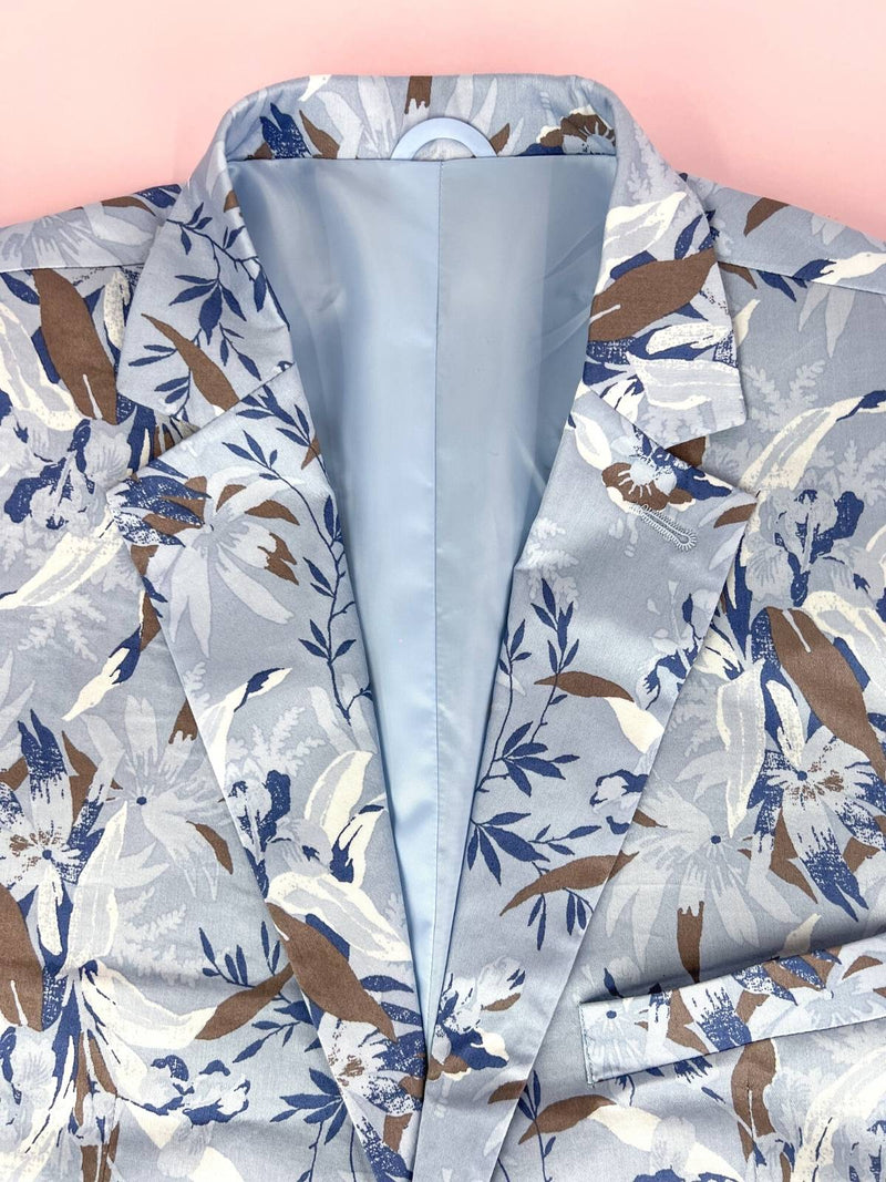 Glacier Floral Jacket - Blue/Brown