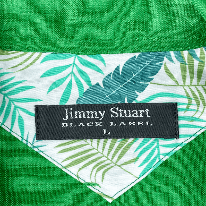 Byron Bay Green Linen L/S Big Mens Shirt