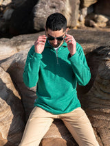 Norfolk Green 1/2 Zip Polo