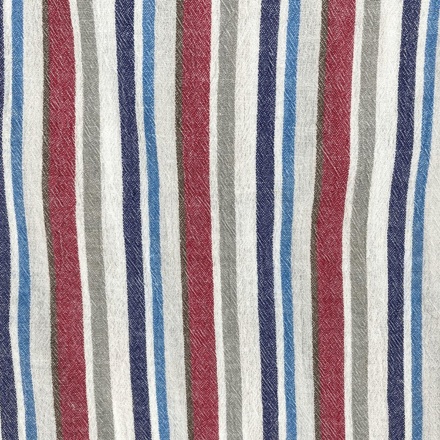 Hayden Stripe Cotton Short - Red/Blue