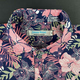 Hibiscus Cotton Hawaiian L/S Shirt - Pink/Navy
