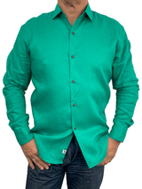 Byron Bay Jade Linen L/S Big Mens Shirt