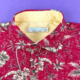 Jamaica Hawaiian Cotton S/S Big Mens Shirt - Maroon