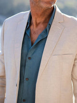 Byron Bay Petrol Linen L/S Shirt