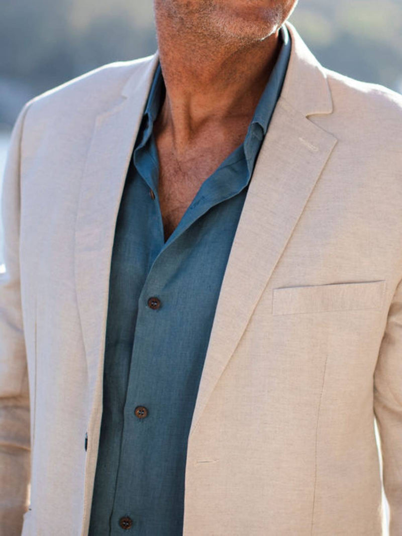 Byron Bay Petrol Linen L/S Shirt