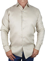 Byron Bay Latte Linen L/S Shirt - Beige