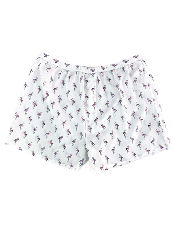 Legs Abstract Cotton/Rayon Boxer Short - White/Pink