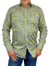 Love Paisley Cotton L/S Shirt - Yellow/Purple