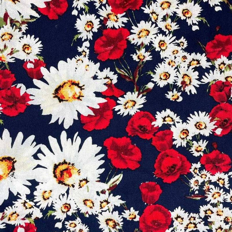 Menage Floral Jacket - Red/Navy