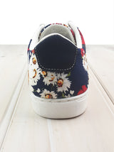 Menage Floral Shoe - Red/Navy
