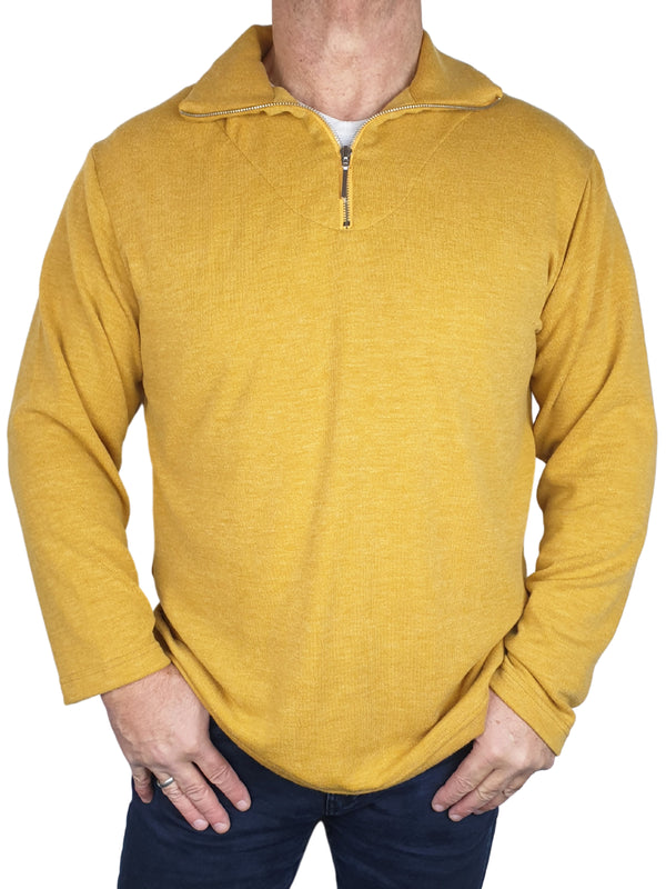 Norfolk Mustard 1/2 Zip Polo