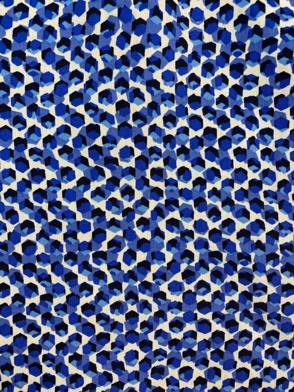 NYC Geometric Cotton S/S Shirt - Blue/Black