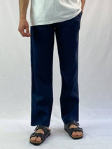 Navy Linen Pant - Relaxed Fit