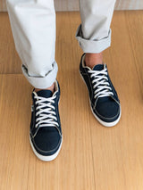 Navy Linen Shoe