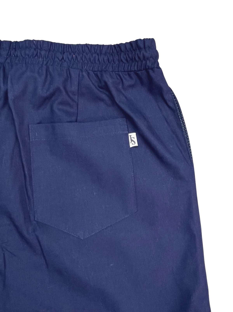 Bahamas Cotton/Linen Short - Navy