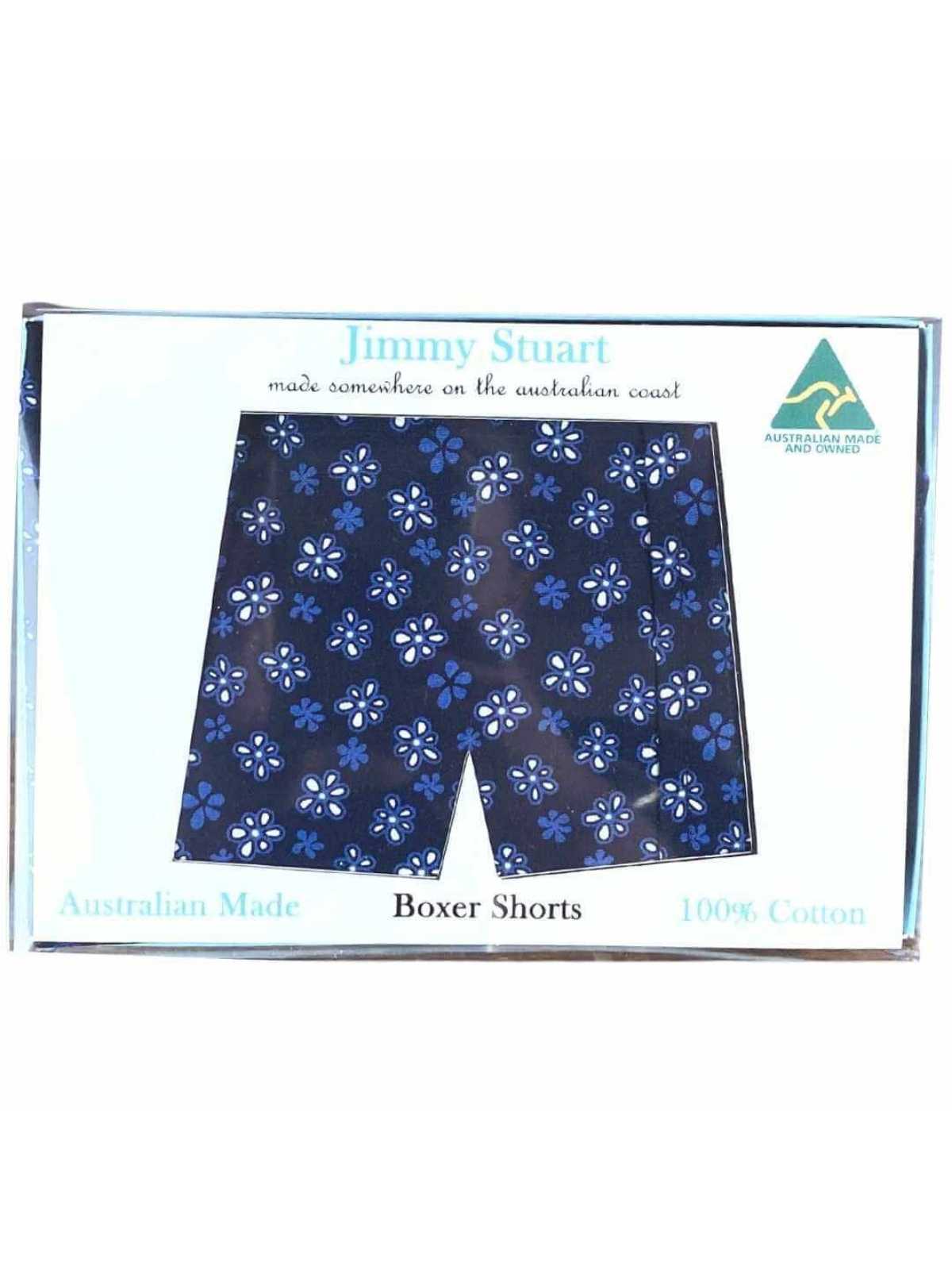 Nightshade Floral Cotton Boxer Short - Blue