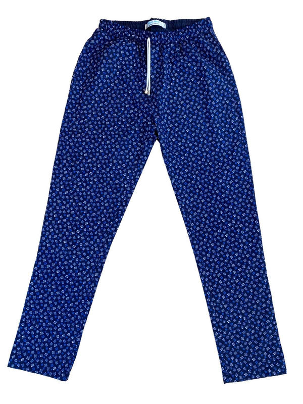 Nightshade Floral Cotton/Nylon Lounge Pant - Blue