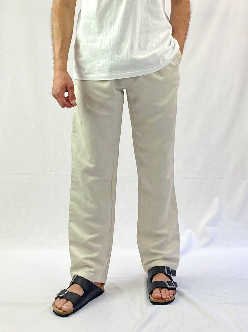 Oatmeal Linen Pant - Relaxed Fit