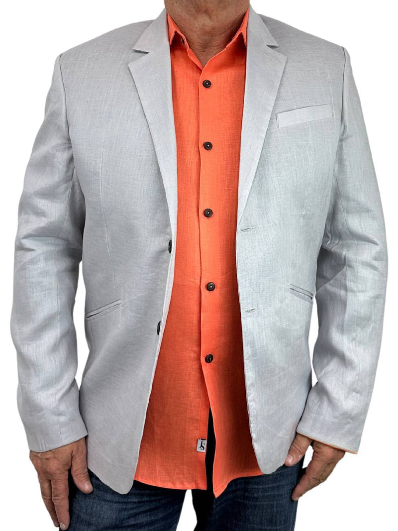 Byron Bay Mandarin Linen L/S Big Mens Shirt