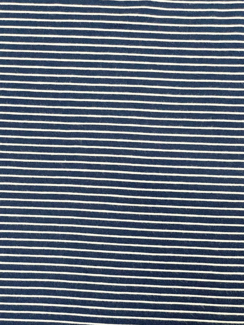Polar Stripe Cotton L/S Tee - Navy/White