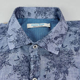 Chambray Floral Cotton Voile L/S Shirt - Grey