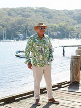Razor Paisley Cotton L/S Big Mens Shirt - Green