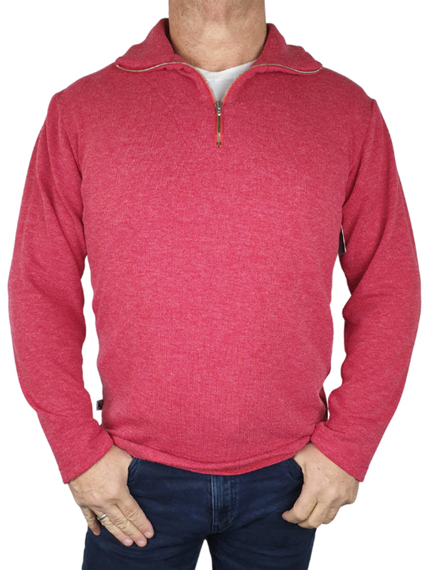 Norfolk Red 1/2 Zip Polo