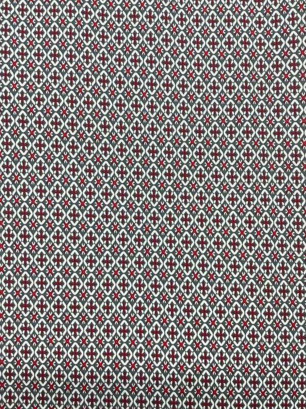 Religion Geometric Cotton L/S Big Mens Shirt - Grey/White/Red