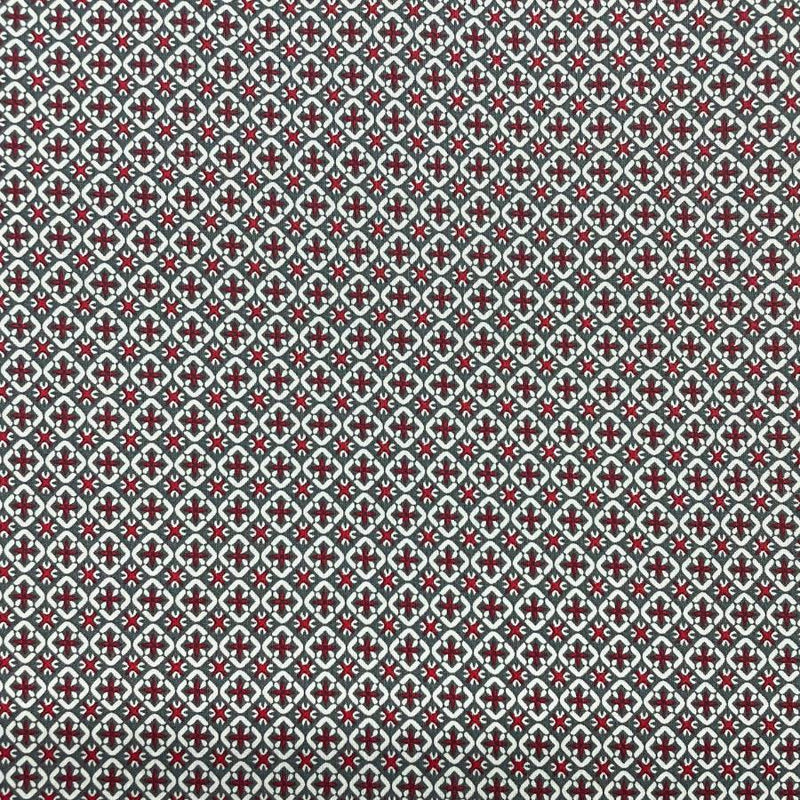 Religion Geometric Cotton L/S Big Mens Shirt - Grey/White/Red