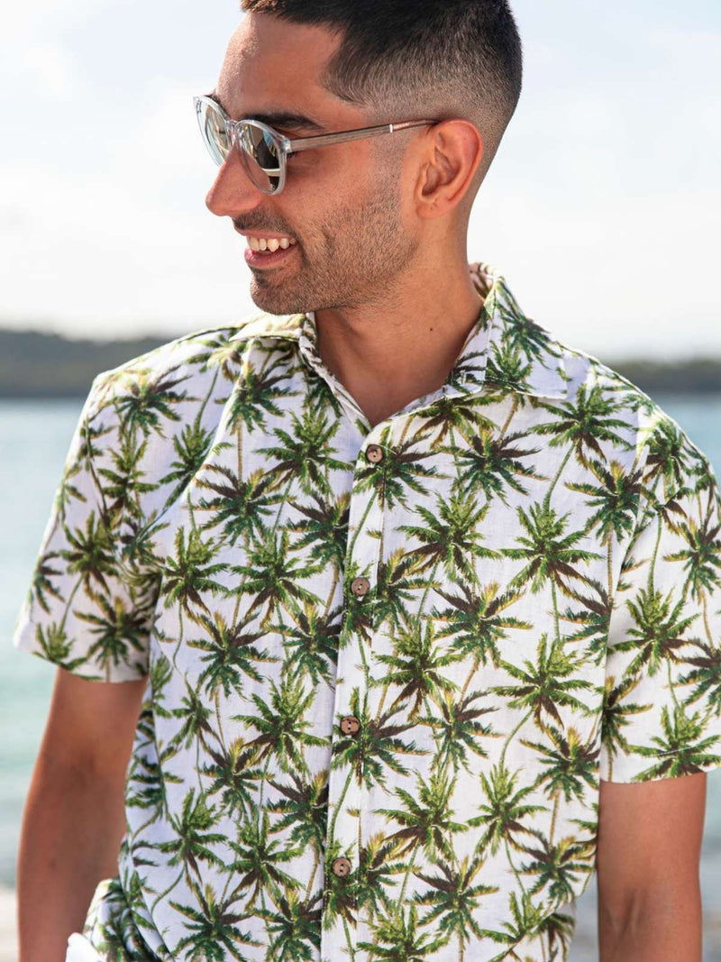 Samui Hawaiian Linen S/S Shirt - Green
