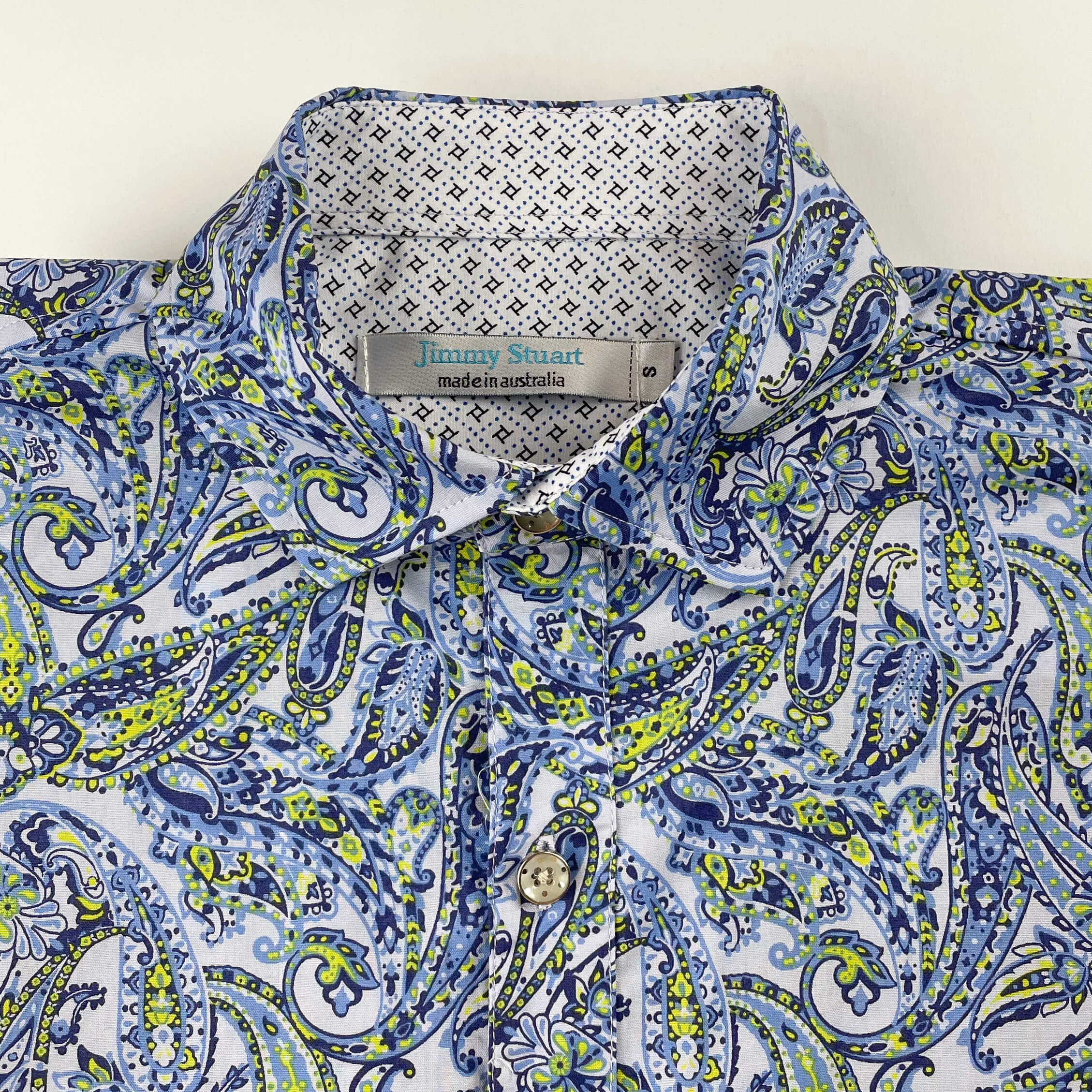 Serpent Paisley Cotton L/S Big Mens Shirt - Blue